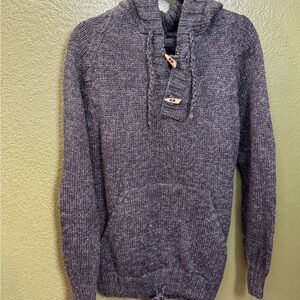 Men's Gray Wool Sweater with Button Detail